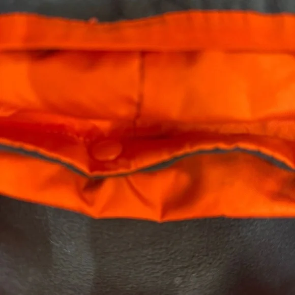 Jacket Mens XL Black Orange Reversible Hooded Fleece Jacket Zip Bengals colors - Picture 3 of 8